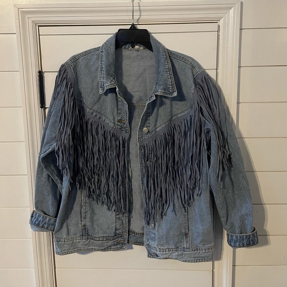 Jodifl Denim Fringe Jacket - Picture 1 of 3
